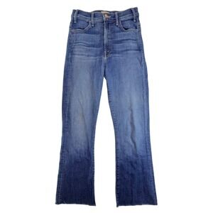 Mother The Hustler Ankle Fray Jeans Women 25 Blue Wash: Girl Crush Flare